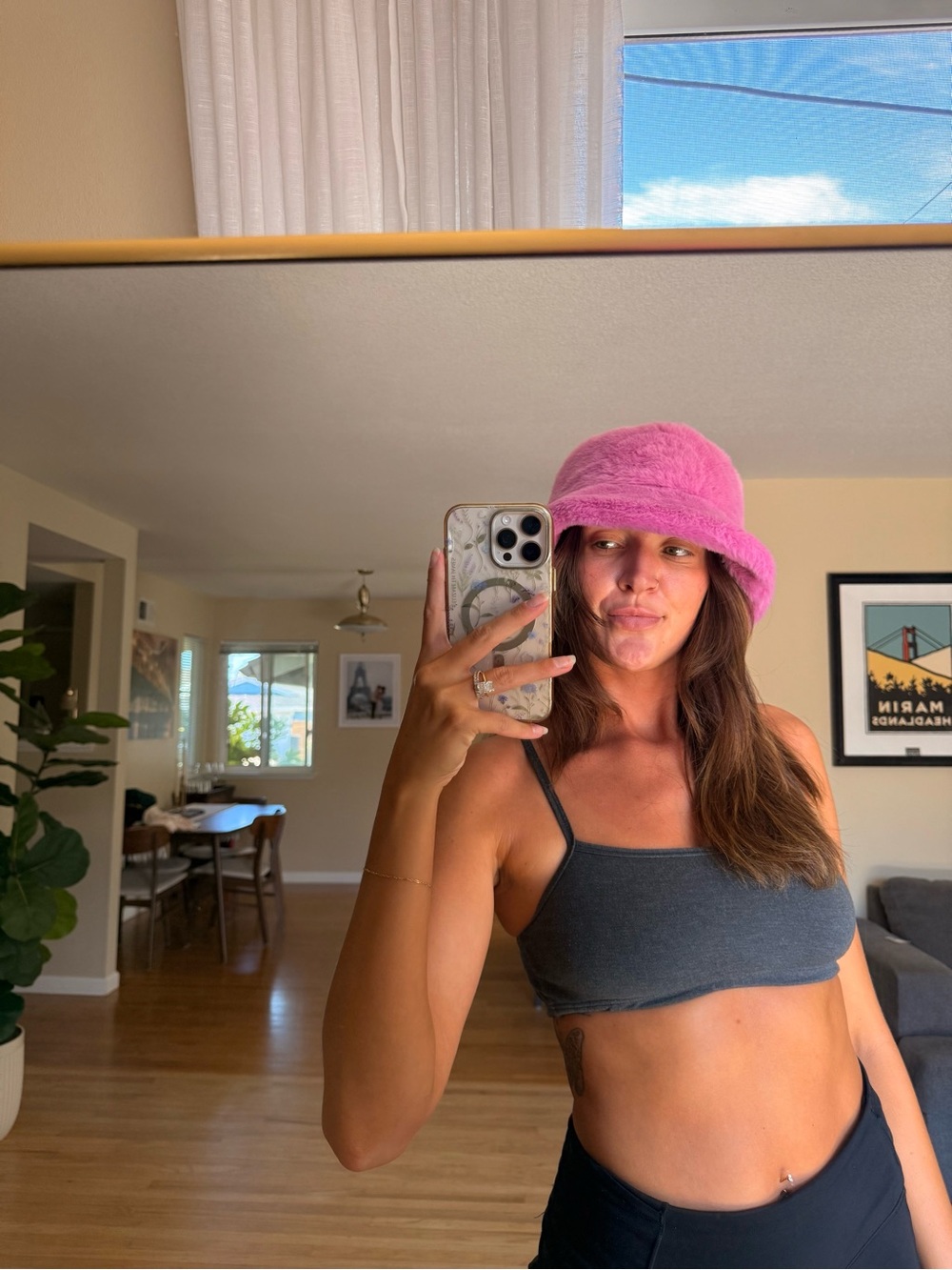 Steve Madden Pink Fuzzy Bucket Hat - Women Accessories